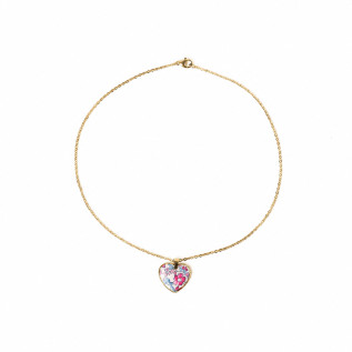 Collier pendentif coeur Liberty sur acier inoxydable argent or cadeau femme
