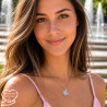 Collier pendentif rond Liberty sur acier inoxydable argent or cadeau femme