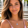 Collier pendentif rond Liberty sur acier inoxydable argent or cadeau femme