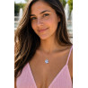 Collier pendentif rond Liberty sur acier inoxydable argent or cadeau femme