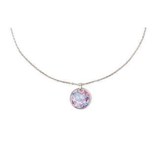 Collier pendentif rond Liberty sur acier inoxydable argent or cadeau femme