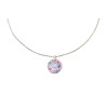 Collier pendentif rond Liberty sur acier inoxydable argent or cadeau femme