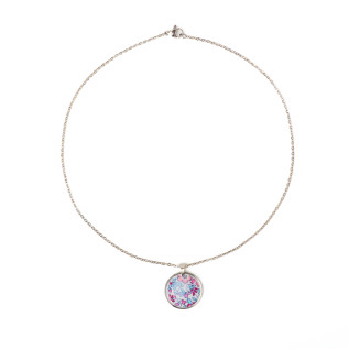 Collier pendentif rond Liberty sur acier inoxydable argent or cadeau femme