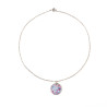 Collier pendentif rond Liberty sur acier inoxydable argent or cadeau femme