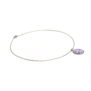 Collier pendentif rond Liberty sur acier inoxydable argent or cadeau femme