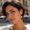 Boucles d'oreilles créoles et pendentifs ronds Liberty sur acier inoxydable argent or vendues par paire cadeau femme