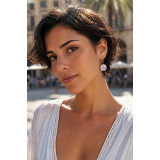Boucles d'oreilles créoles et pendentifs ronds Liberty sur acier inoxydable argent or vendues par paire cadeau femme