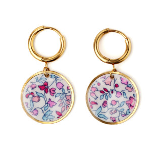 Boucles d'oreilles créoles et pendentifs ronds Liberty sur acier inoxydable argent or vendues par paire cadeau femme