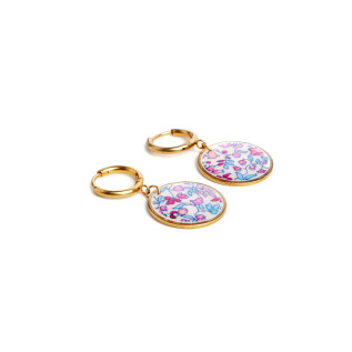 Boucles d'oreilles créoles et pendentifs ronds Liberty sur acier inoxydable argent or vendues par paire cadeau femme