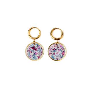 Boucles d'oreilles créoles et pendentifs ronds Liberty sur acier inoxydable argent or vendues par paire cadeau femme