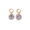 Boucles d'oreilles créoles et pendentifs ronds Liberty sur acier inoxydable argent or vendues par paire cadeau femme