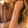 Bracelet pendentif rond Liberty sur acier inoxydable argent or cadeau femme fillette