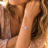 Bracelet pendentif rond Liberty sur acier inoxydable argent or cadeau femme fillette