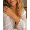Bracelet pendentif rond Liberty sur acier inoxydable argent or cadeau femme fillette