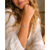 Bracelet pendentif rond Liberty sur acier inoxydable argent or cadeau femme fillette