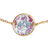 Bracelet pendentif rond Liberty sur acier inoxydable argent or cadeau femme fillette