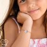 Bracelet pendentif rond Liberty sur acier inoxydable argent or cadeau femme fillette