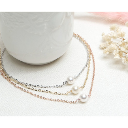 Bridal necklace DONNA, Swarovski pearls, ivory, white