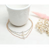 Collier mariage DONNA, argent, or, or rose, perles Swarovski, blanc, ivoire