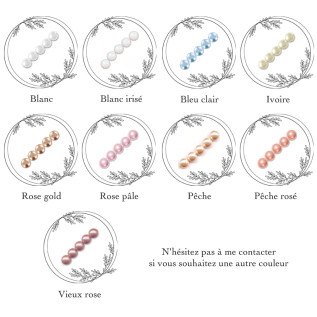 Collier mariage DONNA, argent, or, or rose, perles Swarovski, blanc, ivoire