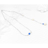 Collier de dos nu mariage JILL bleu saphir, argent, or, or rose, cristal Swarovski, bijou de dos et collier tout-en-un