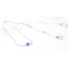 Bridal backdrop pendant necklace JILL sapphire, silver, gold, rose gold, Swarovski crystal, back drop and necklace all-in-one