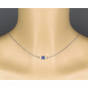 Bridal backdrop pendant necklace JILL sapphire, silver, gold, rose gold, Swarovski crystal, back drop and necklace all-in-one