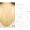 Bridal backdrop pendant necklace IVANA, silver, gold, rose gold, Swarovski crystal, back drop and necklace all-in-one