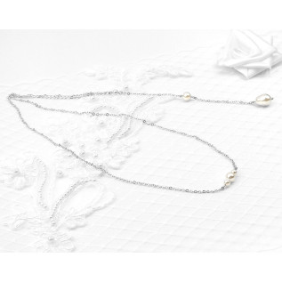 Bridal backdrop pendant necklace IVANA, silver, gold, rose gold, Swarovski crystal, back drop and necklace all-in-one