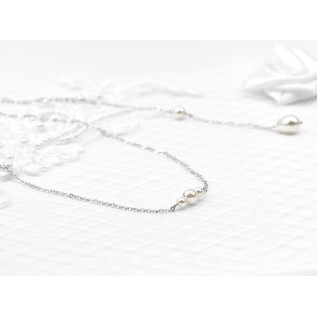 Bridal backdrop pendant necklace IVANA, silver, gold, rose gold, Swarovski crystal, back drop and necklace all-in-one