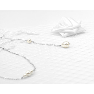Bridal backdrop pendant necklace IVANA, silver, gold, rose gold, Swarovski crystal, back drop and necklace all-in-one