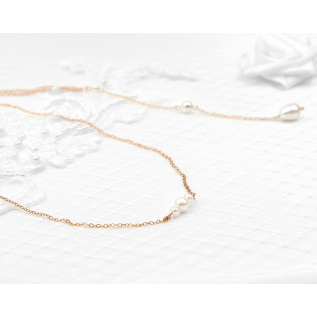 Bridal backdrop pendant necklace IVANA, silver, gold, rose gold, Swarovski crystal, back drop and necklace all-in-one