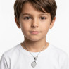 Collier enfant raquette de tennis sur acier inoxydable argent or avec ou sans gravure