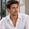 Collier pendentif raquette de tennis homme sur acier inoxydable argent or avec ou sans gravure