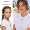 Collier pendentif raquette de tennis pour homme femme enfant sur acier inoxydable argent or avec gravure