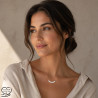 Collier perles en nacre blanc nacre sur chaîne fine en acier inoxydable argent ou or cadeau collier femme