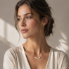 Collier perles en nacre blanc nacre sur chaîne fine en acier inoxydable argent ou or cadeau collier femme