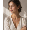Collier perles en nacre blanc nacre sur chaîne fine en acier inoxydable argent ou or cadeau collier femme
