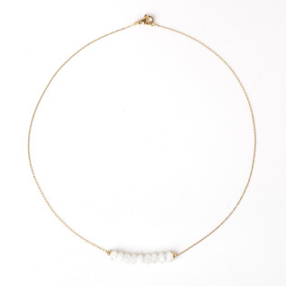 White mother-of-pearl necklace on silver or gold stainless steel woman necklace gift
