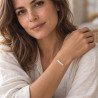 Bracelet perles en nacre blanche sur chaîne fine en acier inoxydable argent ou or cadeau bracelet femme