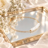 Bracelet perles en nacre blanche sur chaîne fine en acier inoxydable argent ou or cadeau bracelet femme