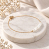 White mother-of-pearl bracelet on silver or gold stainless steel woman necklace gift