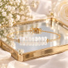 Bracelet perles en nacre blanche sur chaîne fine en acier inoxydable argent ou or cadeau bracelet femme