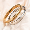 Bracelet manchette large acier inoxydable argent ou or