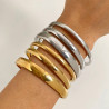 Lot de 3 bracelets manchette acier inoxydable argent ou or