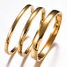 Lot de 3 bracelets manchette acier inoxydable argent ou or