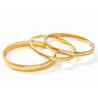 Set of 3 cuff bracelets in silver or gold stainless steel