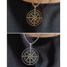 Collier homme pendentif grande boussole creuse noire argent ou or sur chaîne vénitienne en acier inoxydable collier cadeau homme