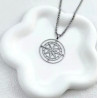 Hollow black silver gold compass large pendant necklace for men black stainless steel box chain man gift
