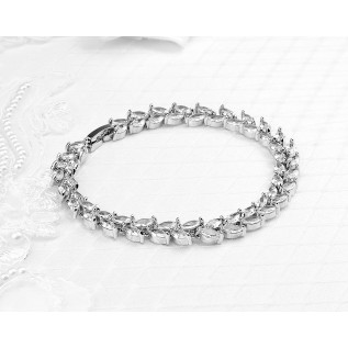 Bracelet mariage CLAUDIA, argent, or, oxyde de zirconium